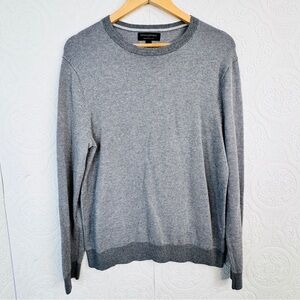 Banana Republic Sweater Large Cashmere Yarn Gray Preppy Academia Crew Neckline